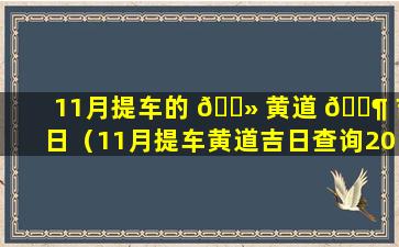 11月提车的 🌻 黄道 🐶 吉日（11月提车黄道吉日查询2023年属鸡）